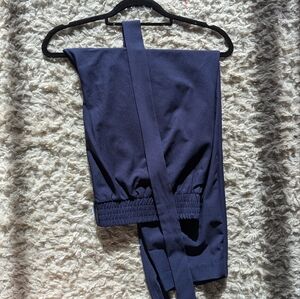 Navy slim leg pants